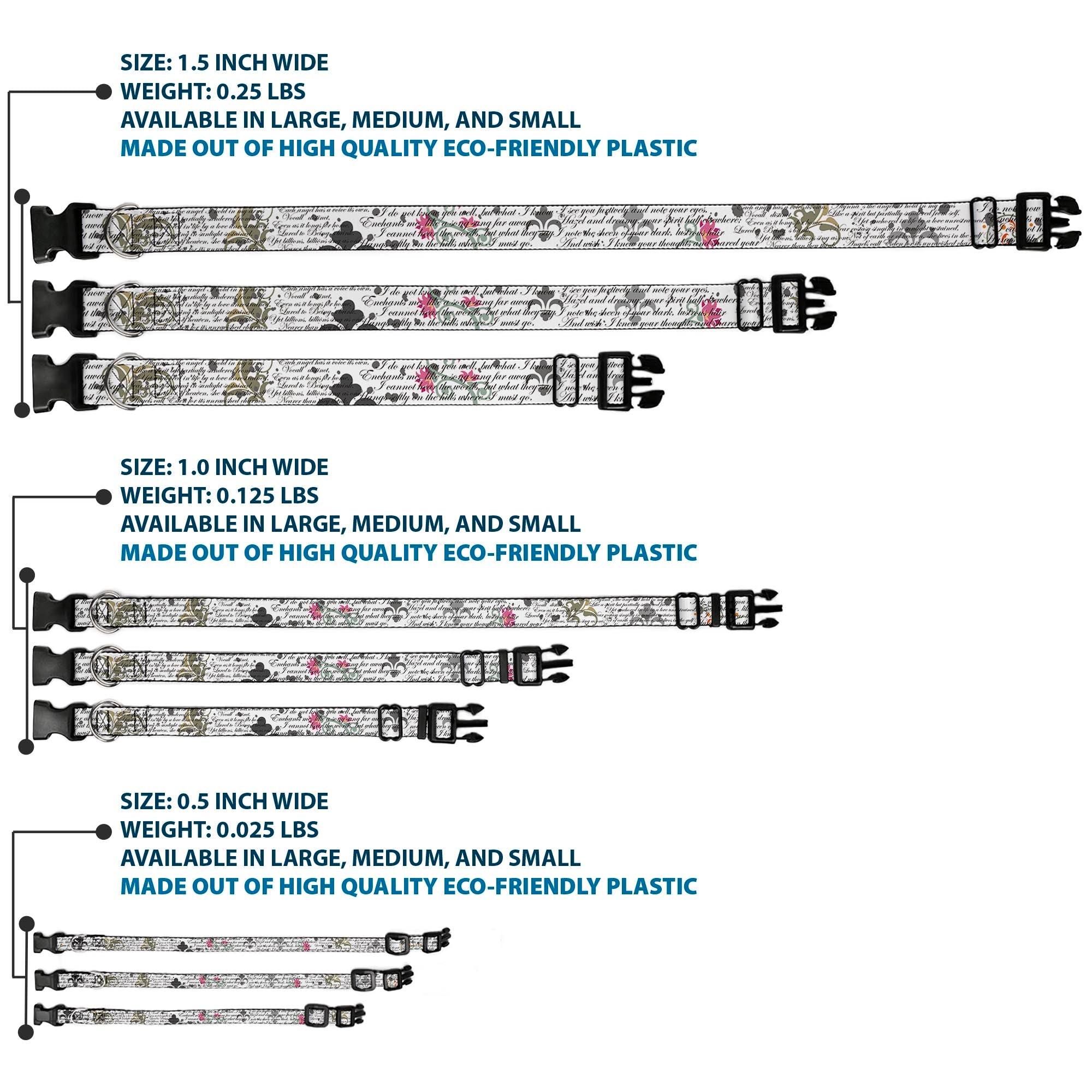 Plastic Clip Collar - Poems Plastic Clip Collars Buckle-Down