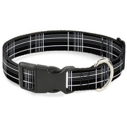 Plastic Clip Collar - Plaid Black/Gray Plastic Clip Collars Buckle-Down