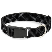 Plastic Clip Collar - Plaid X Black/Gray Plastic Clip Collars Buckle-Down
