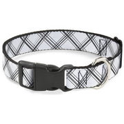 Plastic Clip Collar - Plaid X White/Gray Plastic Clip Collars Buckle-Down