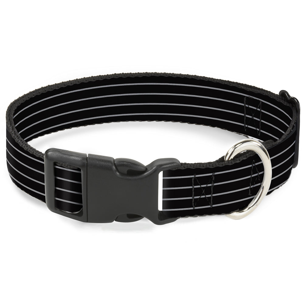 Plastic Clip Collar - Pinstripes Black/Gray Plastic Clip Collars Buckle-Down