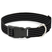 Plastic Clip Collar - Pinstripes Black/Gray Plastic Clip Collars Buckle-Down