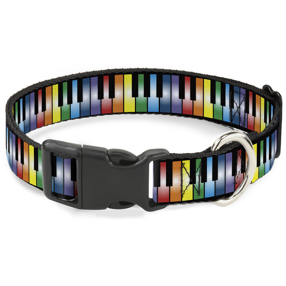 Plastic Clip Collar - Piano Keys Rainbow Plastic Clip Collars Buckle-Down