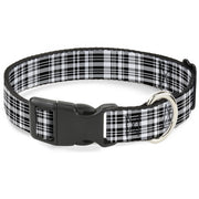 Plastic Clip Collar - Plaid Black/White Plastic Clip Collars Buckle-Down