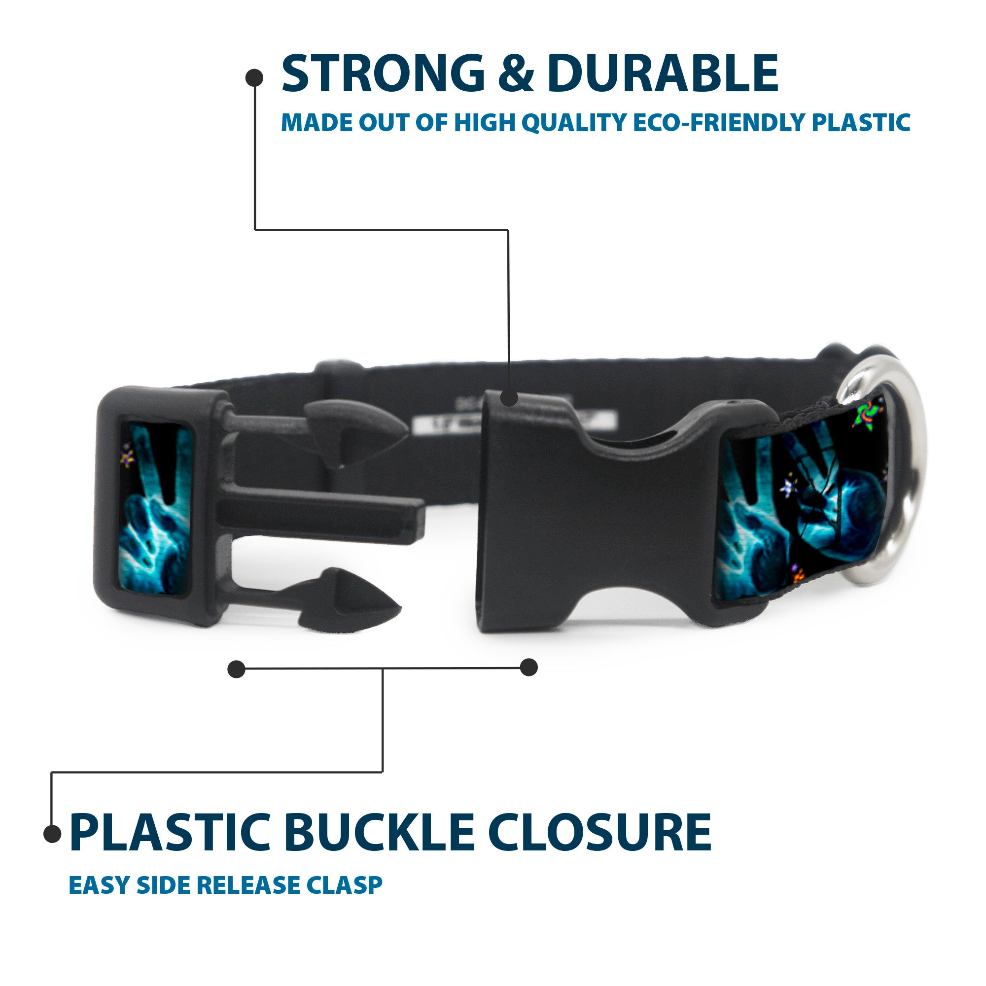 Plastic Clip Collar - Peace & Starz Plastic Clip Collars Buckle-Down