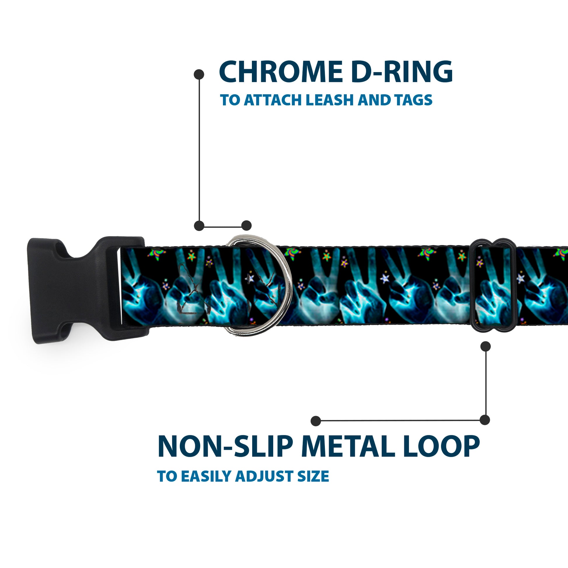 Plastic Clip Collar - Peace & Starz Plastic Clip Collars Buckle-Down