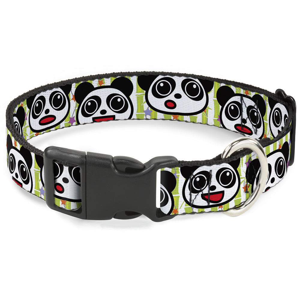 Plastic Clip Collar - Panda Bear Cartoon Bamboo Plastic Clip Collars Buckle-Down