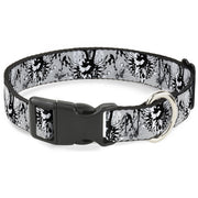 Plastic Clip Collar - Peace w/Wings Gray Plastic Clip Collars Buckle-Down