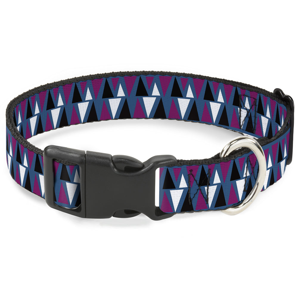Plastic Clip Collar - Peaks Turquoise/Fuchsia/Black/White Plastic Clip Collars Buckle-Down