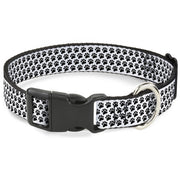Plastic Clip Collar - Paw Print White/Black Plastic Clip Collars Buckle-Down