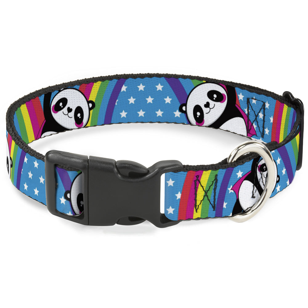 Plastic Clip Collar - Pandas & Rainbows w/Stars Plastic Clip Collars Buckle-Down