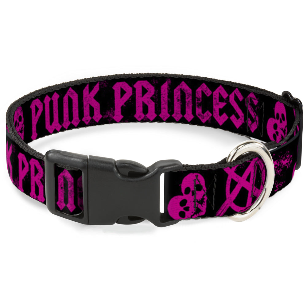 Plastic Clip Collar - Punk Princess Black/Fuchsia Plastic Clip Collars Buckle-Down