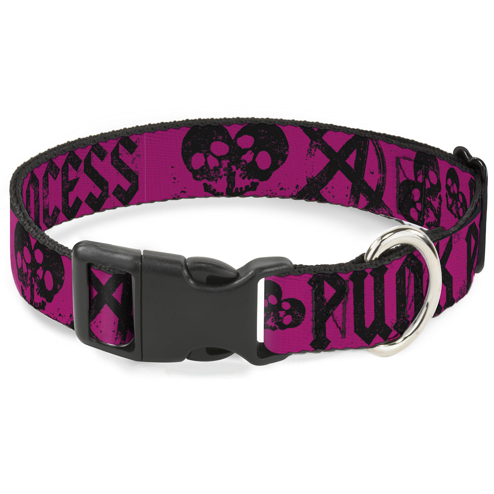 Plastic Clip Collar - Punk Princess Fuchsia/Black Plastic Clip Collars Buckle-Down