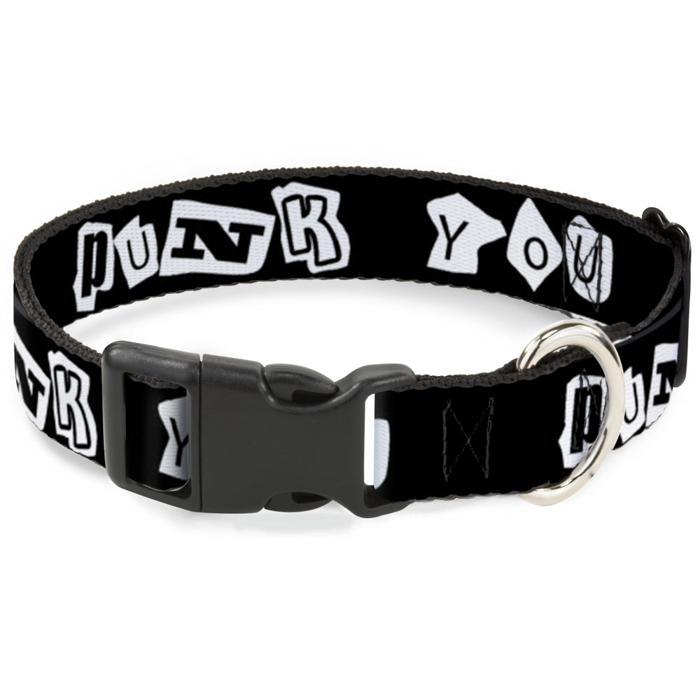 Plastic Clip Collar - Punk You Black/White Plastic Clip Collars Buckle-Down