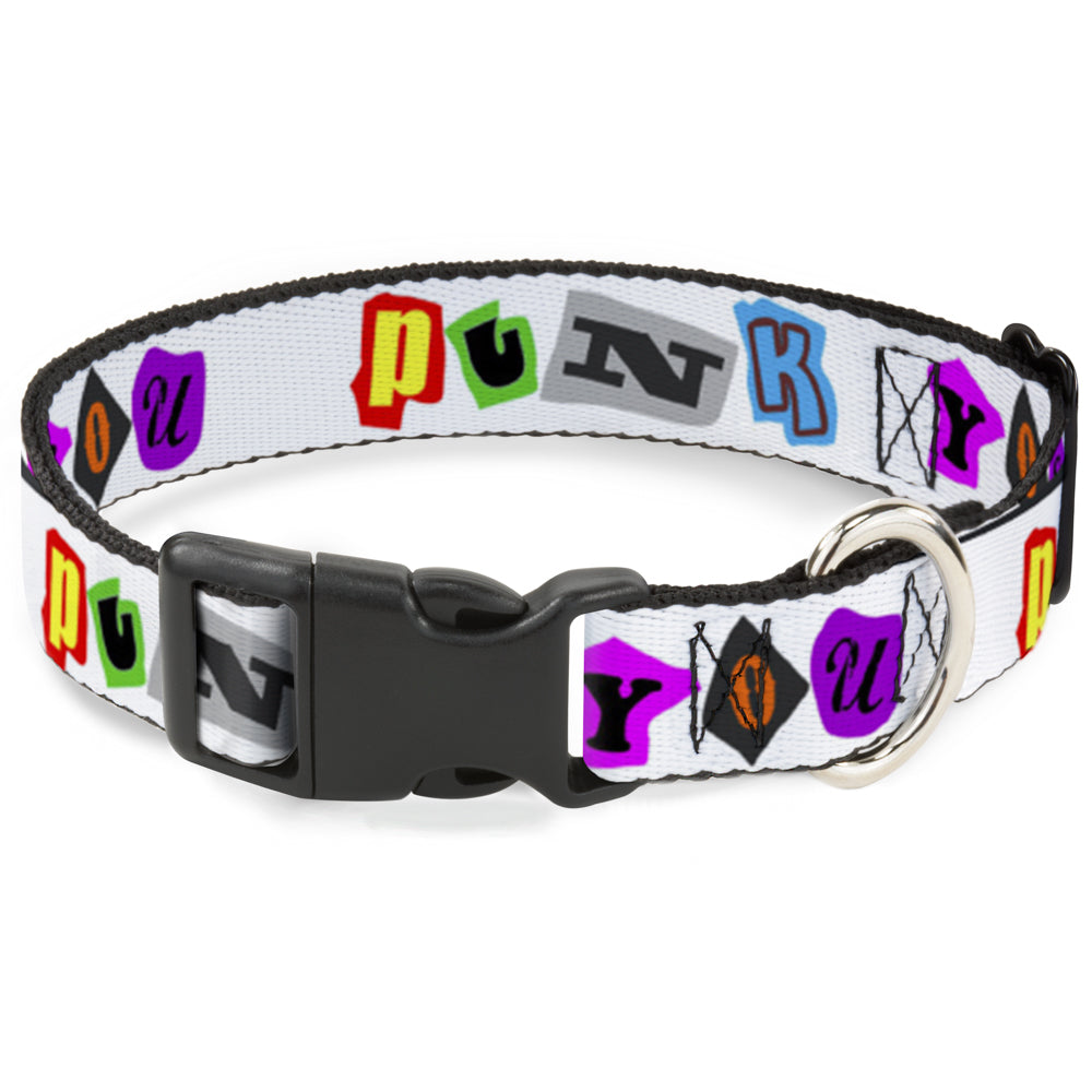 Plastic Clip Collar - Punk You White/Full Color Plastic Clip Collars Buckle-Down