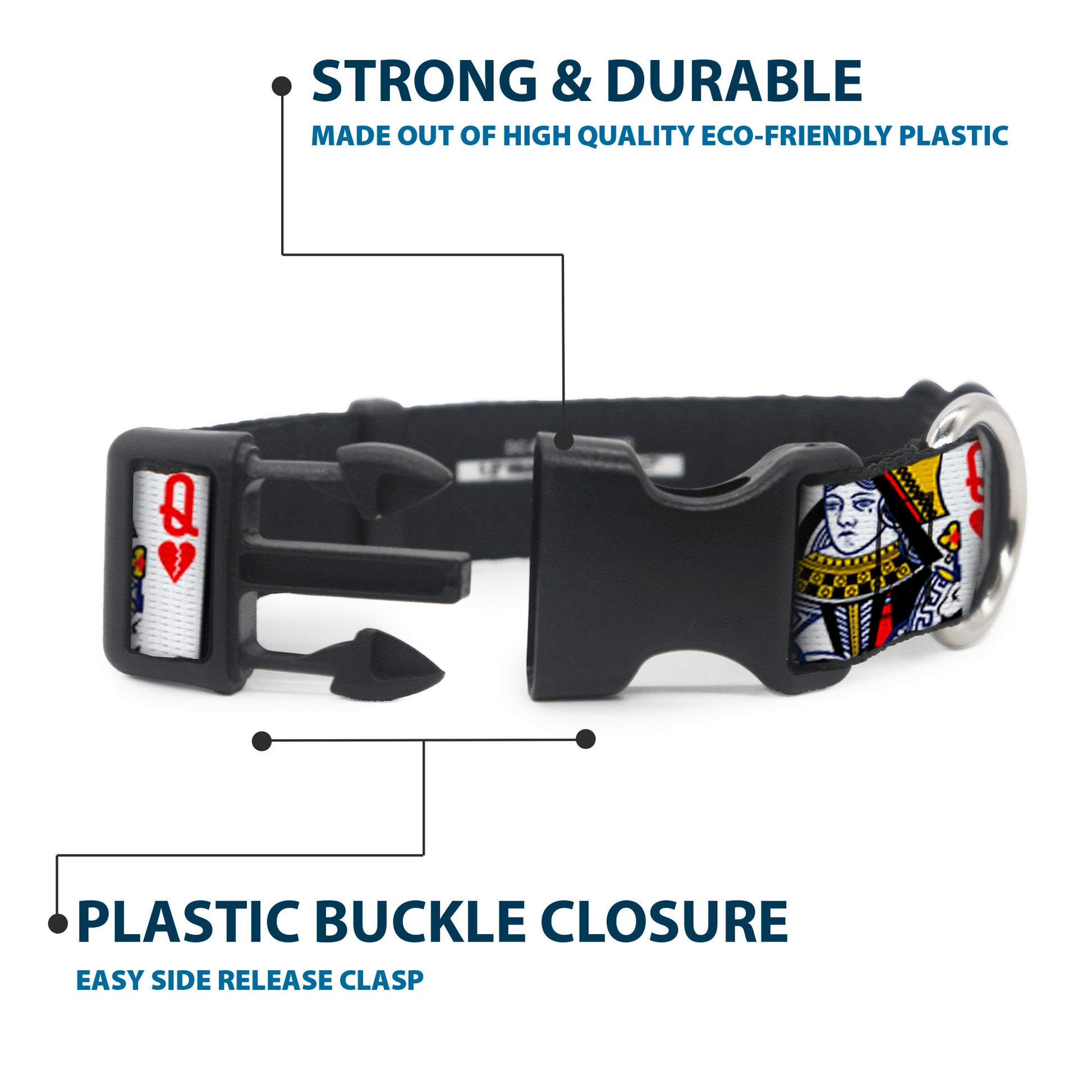 Plastic Clip Collar - Queen of Broken Hearts Plastic Clip Collars Buckle-Down