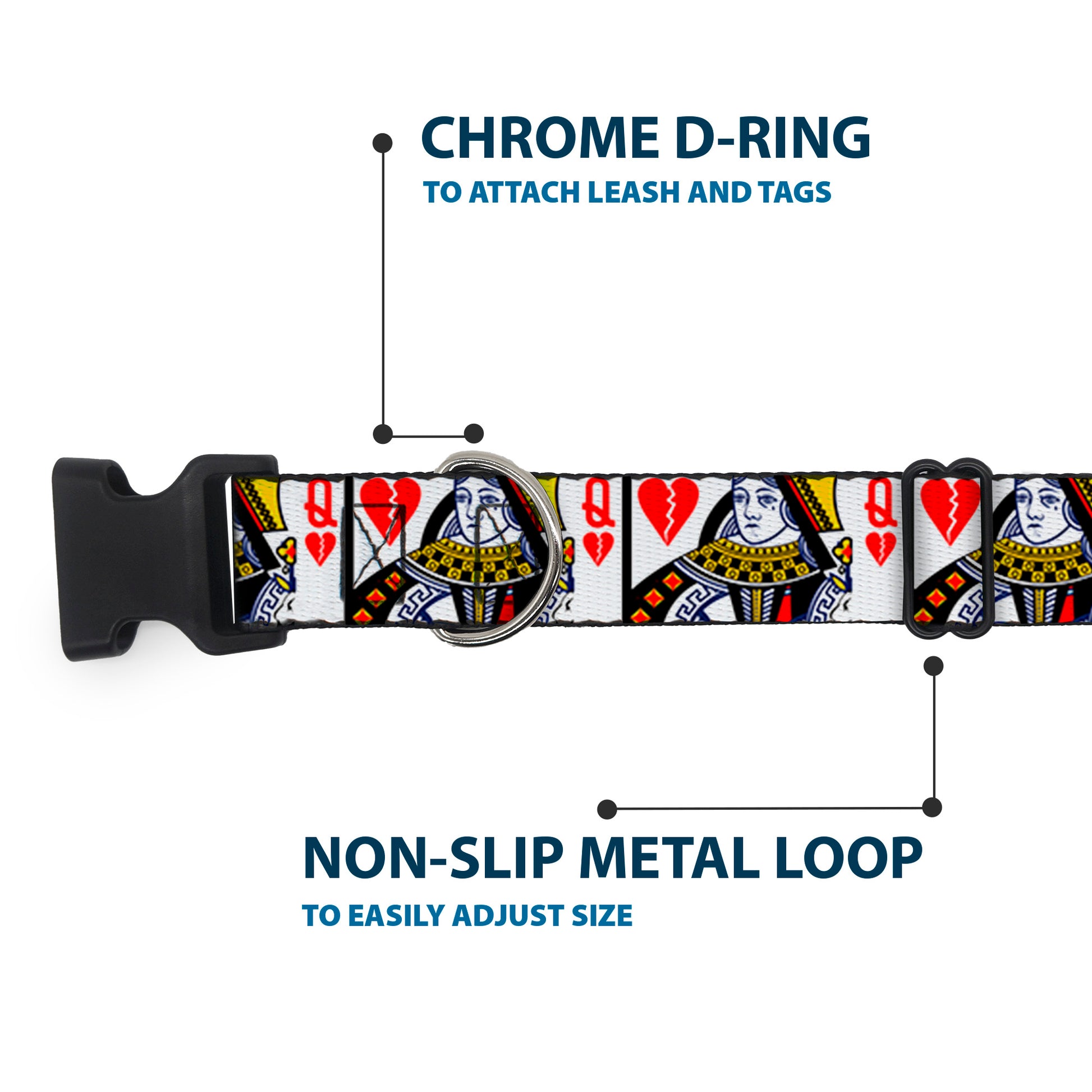 Plastic Clip Collar - Queen of Broken Hearts Plastic Clip Collars Buckle-Down