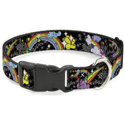 Plastic Clip Collar - Rainbow Cloud Stars Black Plastic Clip Collars Buckle-Down