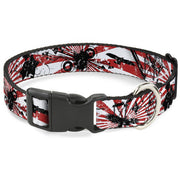 Plastic Clip Collar - Rising Sun White/Red Plastic Clip Collars Buckle-Down