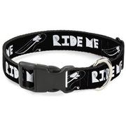Plastic Clip Collar - RIDE ME Surfboard Black/White Plastic Clip Collars Buckle-Down