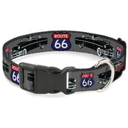 Plastic Clip Collar - Route 66 Classics Gray Plastic Clip Collars Buckle-Down