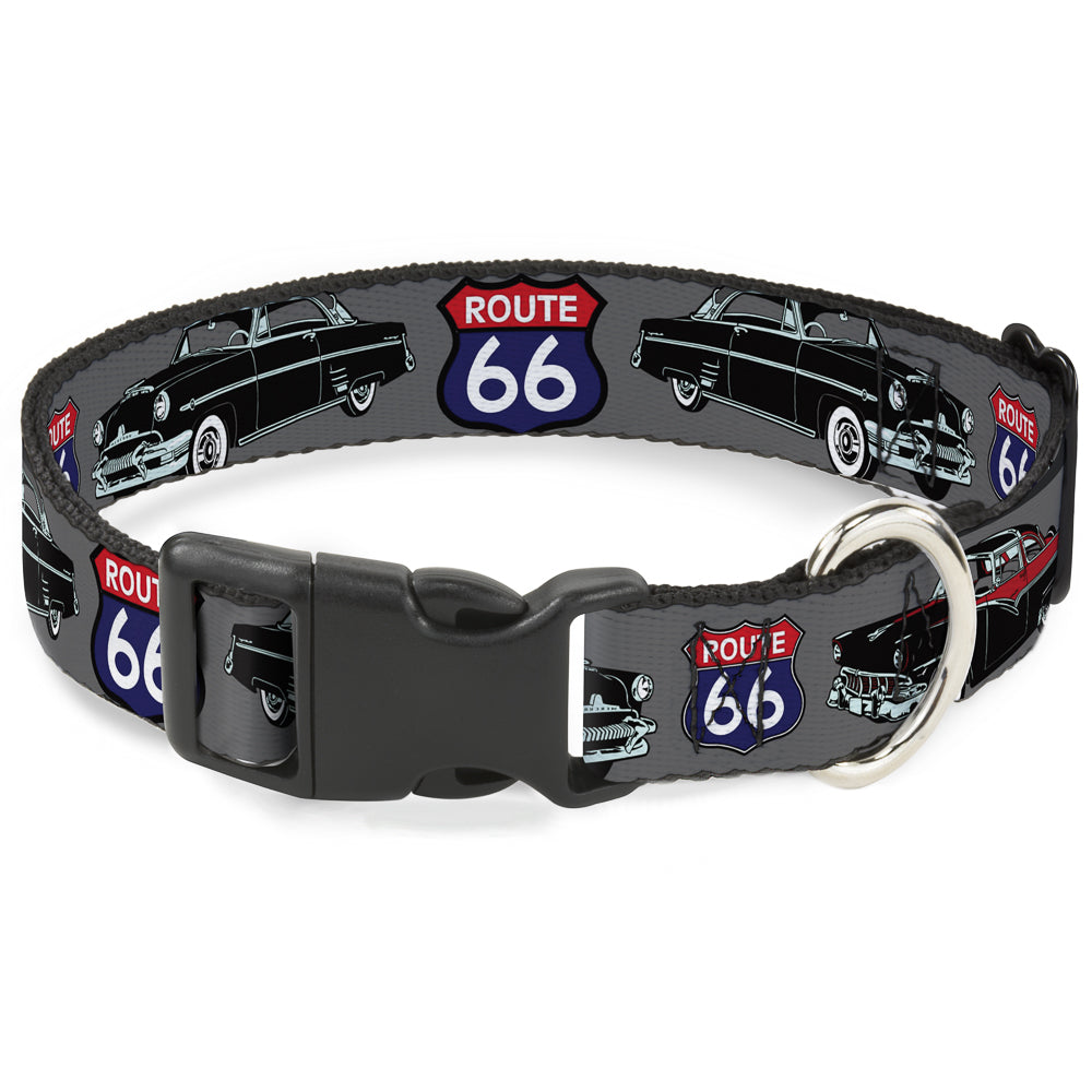 Plastic Clip Collar - Route 66 Classics Gray Plastic Clip Collars Buckle-Down
