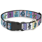 Plastic Clip Collar - Robots Pastel Blocks Plastic Clip Collars Buckle-Down