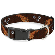 Buckle-Down Plastic Buckle Dog Collar - Revolvers Brown/Orange Plastic Clip Collars Buckle-Down