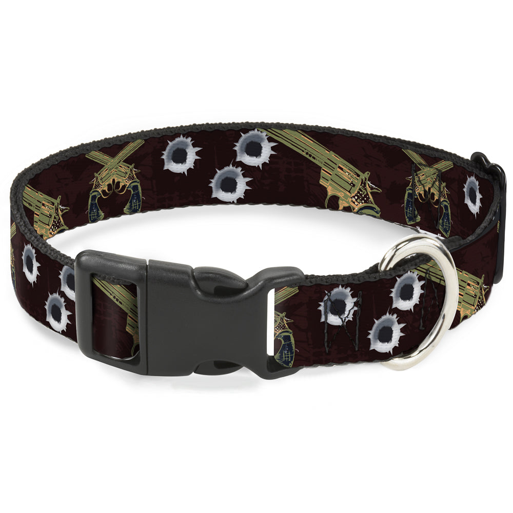 Buckle-Down Plastic Buckle Dog Collar - Revolvers Purple/Green Plastic Clip Collars Buckle-Down