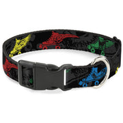 Plastic Clip Collar - Roller Skates Black/Gray/Multi Color Plastic Clip Collars Buckle-Down