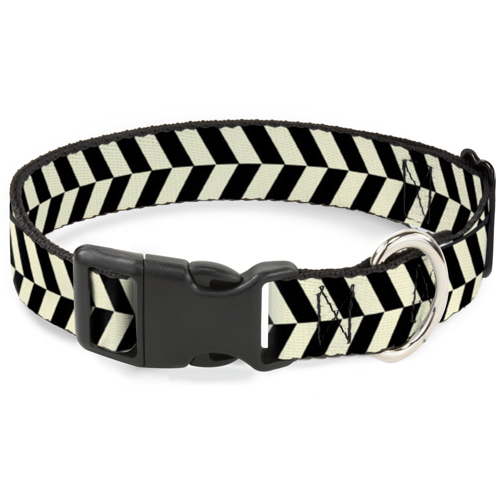 Plastic Clip Collar - Rhombus Split Cream/Black Plastic Clip Collars Buckle-Down