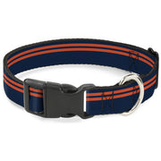Plastic Clip Collar - Racing Stripe Navy/Orange Plastic Clip Collars Buckle-Down