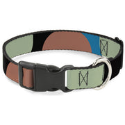 Plastic Clip Collar - Polka Dots CLOSE-UP Black/Blue/Sage/Brown Plastic Clip Collars Buckle-Down