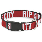Plastic Clip Collar - RIP CITY Red/White Plastic Clip Collars Buckle-Down