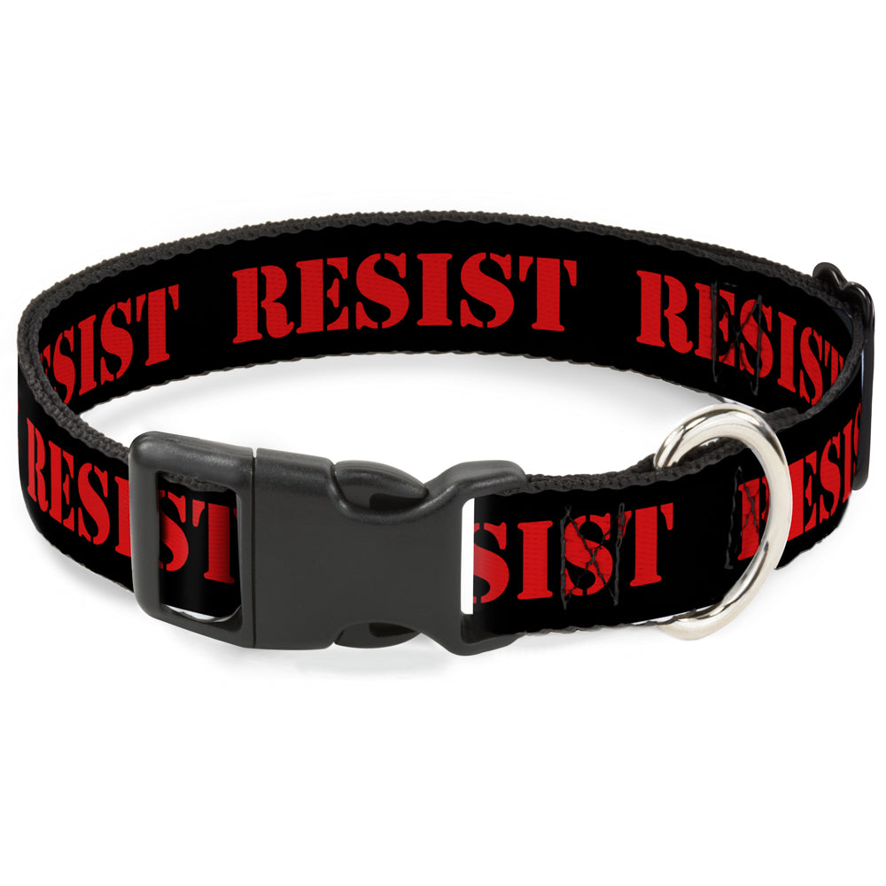 Plastic Clip Collar - RESIST Stencil Black/Red Plastic Clip Collars Buckle-Down
