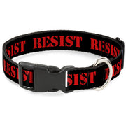 Plastic Clip Collar - RESIST Stencil Black/Red Plastic Clip Collars Buckle-Down