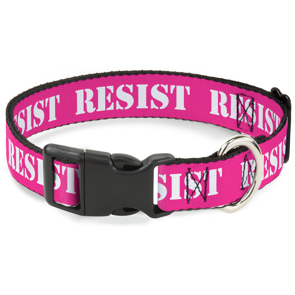 Plastic Clip Collar - RESIST Stencil Pink/White Plastic Clip Collars Buckle-Down