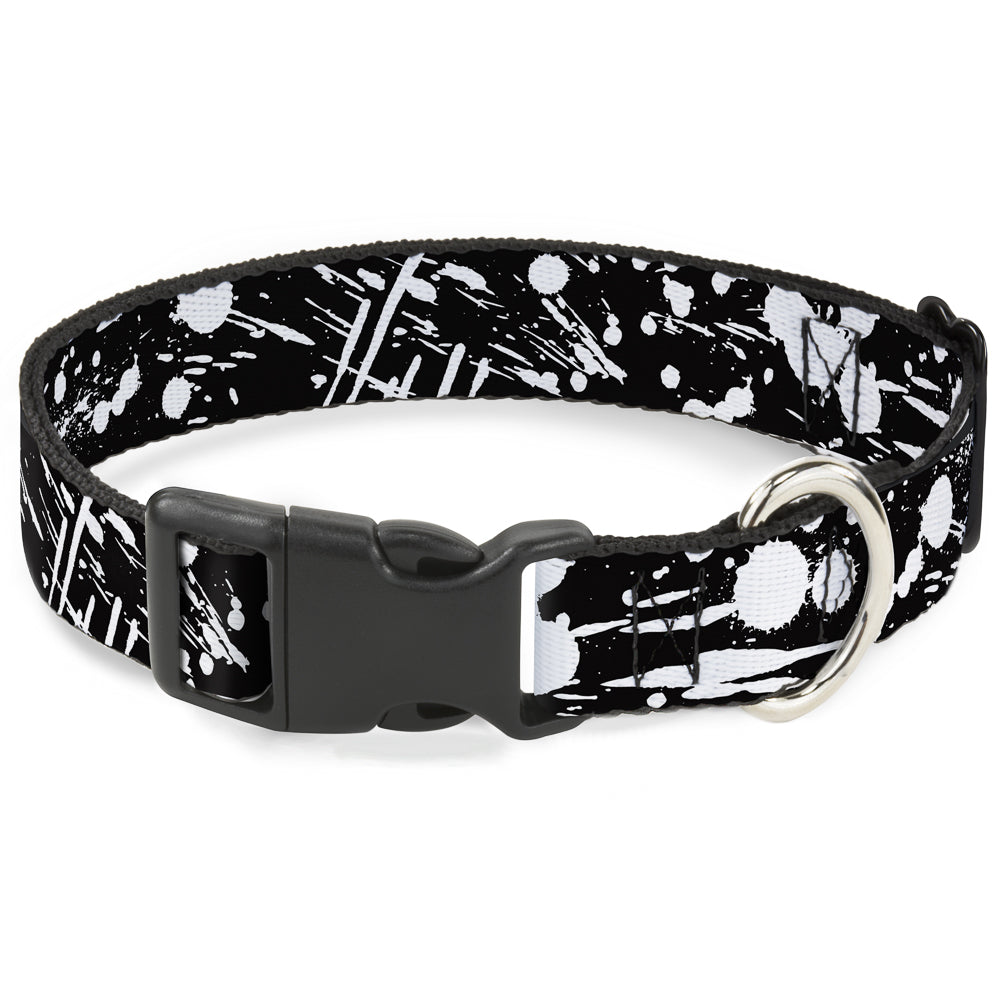 Plastic Clip Collar - Splatter Black/White Plastic Clip Collars Buckle-Down