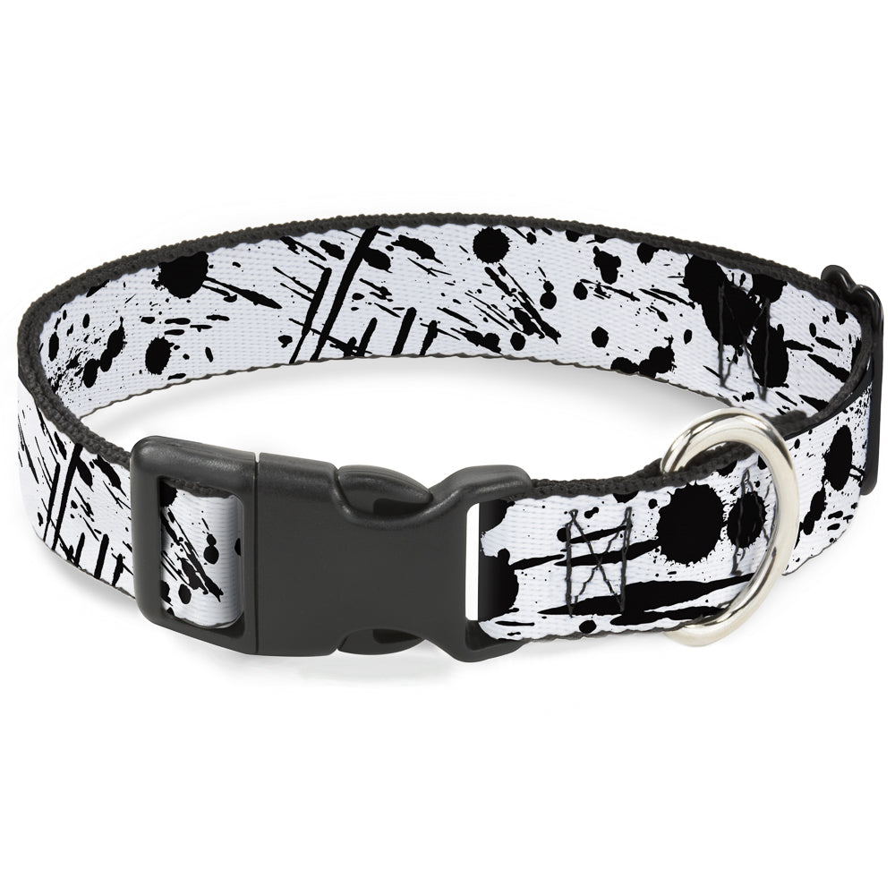Plastic Clip Collar - Splatter White/Black Plastic Clip Collars Buckle-Down