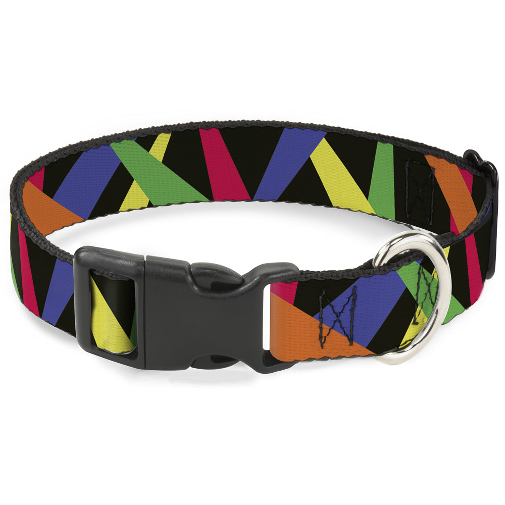 Plastic Clip Collar - Spotlight Black/Multi Neon Plastic Clip Collars Buckle-Down