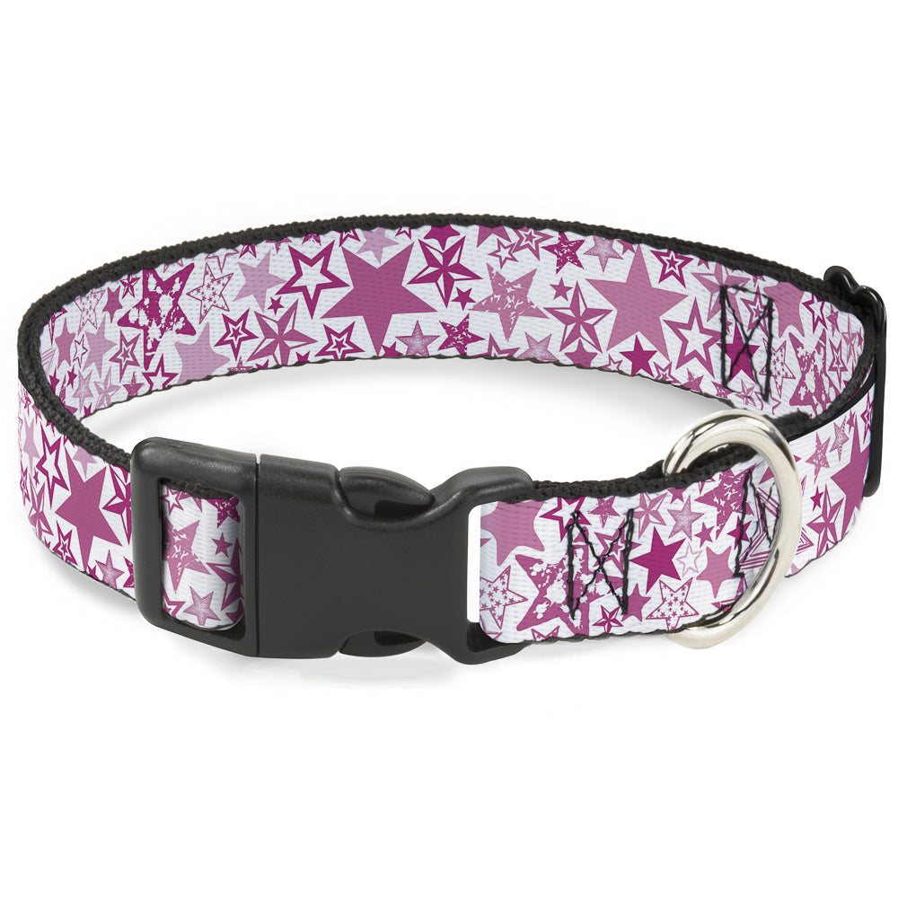 Plastic Clip Collar - Stargazer White/Pink Plastic Clip Collars Buckle-Down