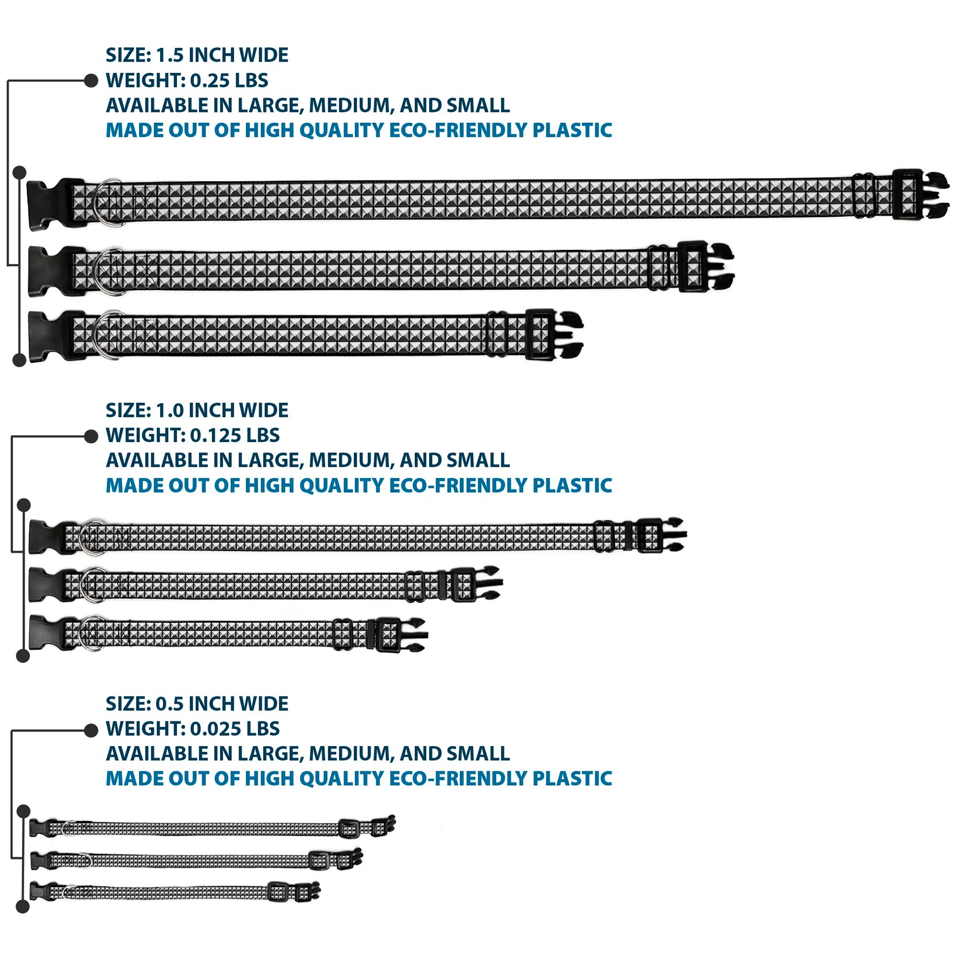 Plastic Clip Collar - Printed Studs Plastic Clip Collars Buckle-Down