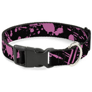Plastic Clip Collar - Splatter Black/Pink Plastic Clip Collars Buckle-Down