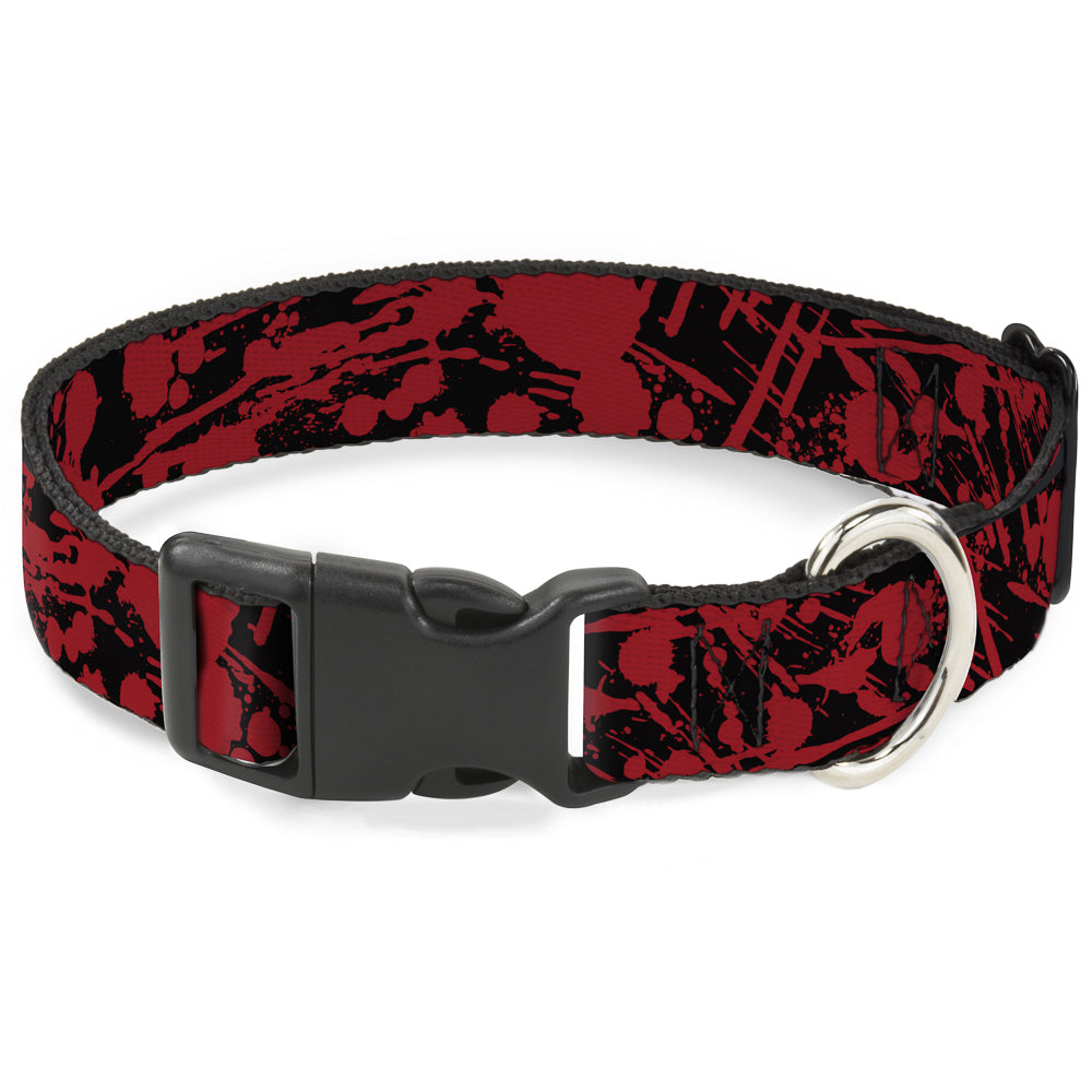 Plastic Clip Collar - Splatter Black/Red Plastic Clip Collars Buckle-Down