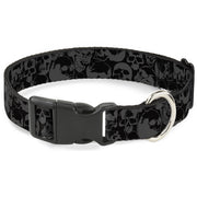 Plastic Clip Collar - Skull Pile Black/Gray Plastic Clip Collars Buckle-Down