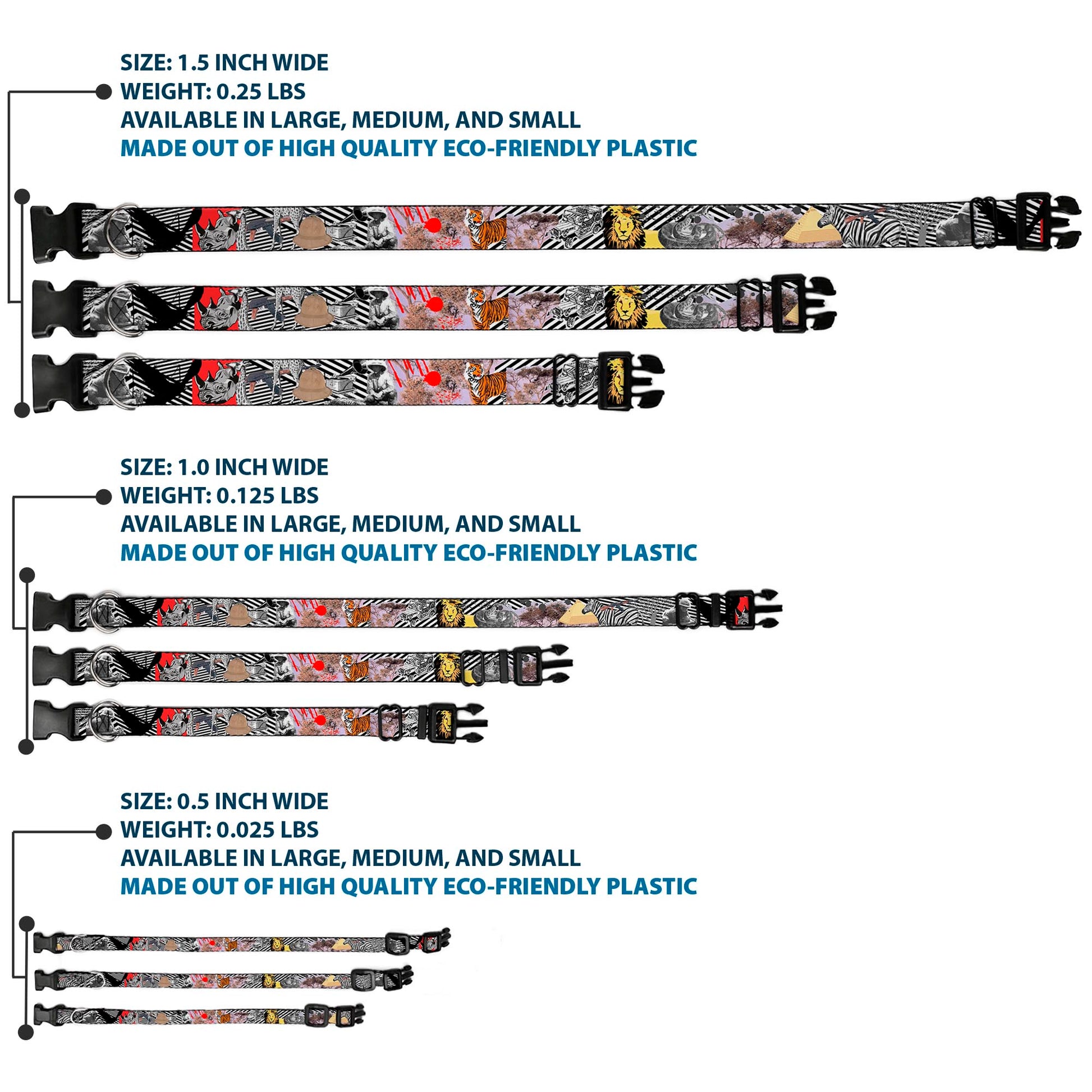 Plastic Clip Collar - Safari Plastic Clip Collars Buckle-Down