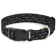 Plastic Clip Collar - Skull Yard Black/Gray Plastic Clip Collars Buckle-Down