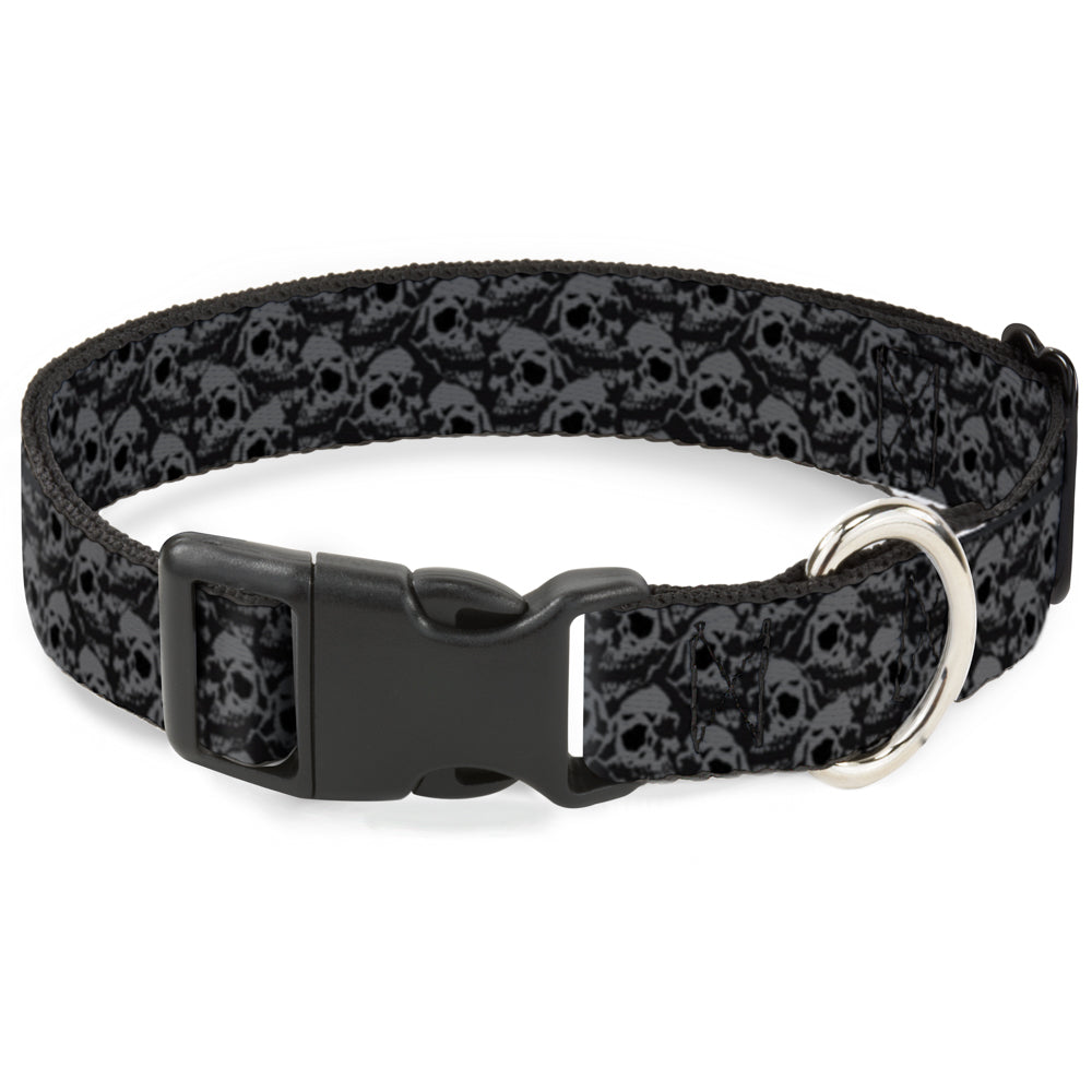 Plastic Clip Collar - Skull Yard Black/Gray Plastic Clip Collars Buckle-Down