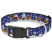Plastic Clip Collar - Santa & Reindeers Plastic Clip Collars Buckle-Down