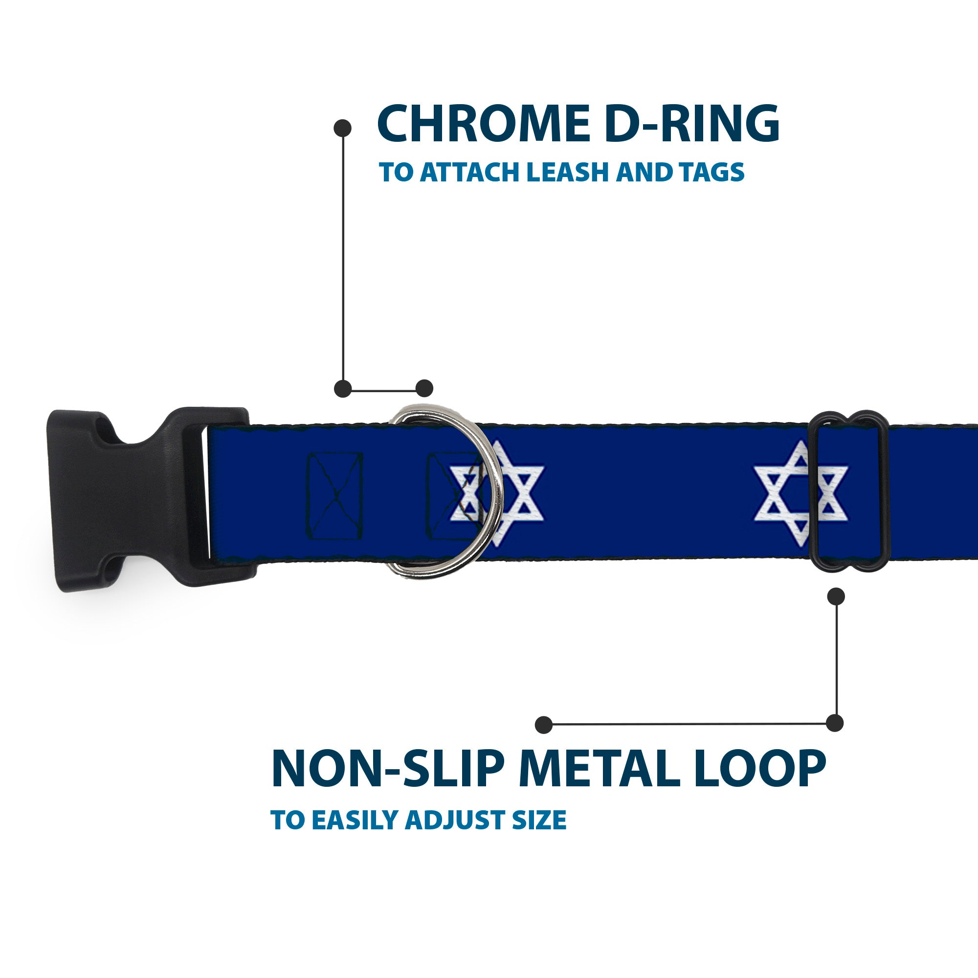 Plastic Clip Collar - Star of David Plastic Clip Collars Buckle-Down
